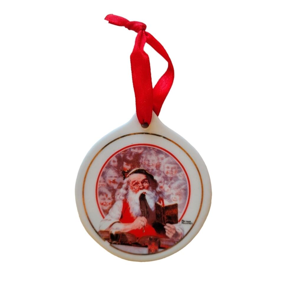 Vintage 1998 Santa Claus Norman Rockwell JcPenney Christmas Ornament 2.75"